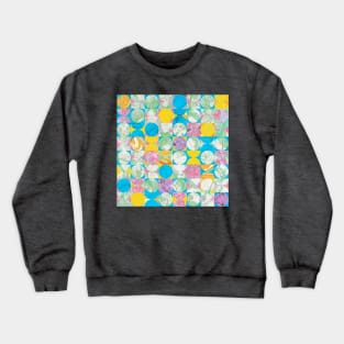 Retro 1960s Psychedelic Bright Circle Pattern Marbled Crewneck Sweatshirt